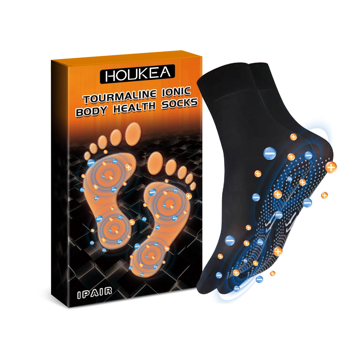HOUKEA Thermal Ion Massage Socks – Warm Windproof Winter Socks Thermal Massage Socks Qst 1pair boxed