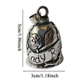 Motorcycle Bell Rose Charm | Stainless Steel Biker Accessory Motorcycle Bell Charm Qme silver