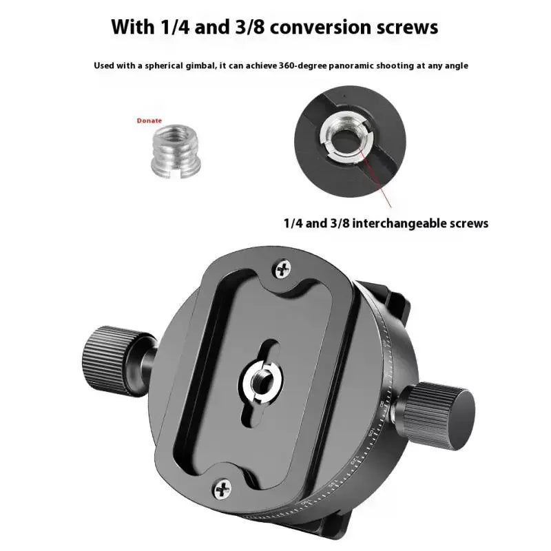 QJ-08 360° Panoramic Quick Release Plate Clamp Tripod Head Tripod Head Clamp Qme