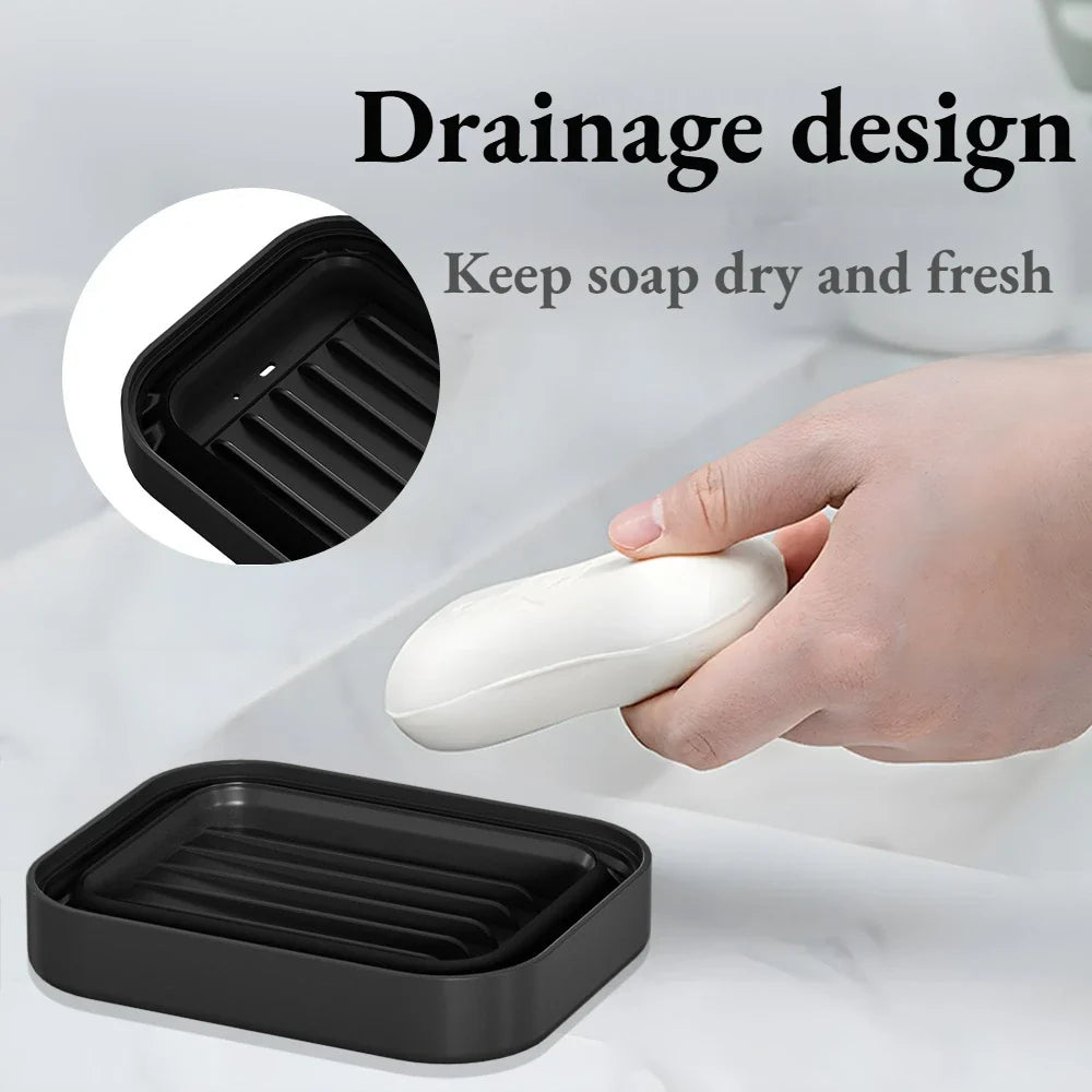 Foldable Silicone Soap Box – Drainage Holes, Anti-Slip Soap Dish Qme