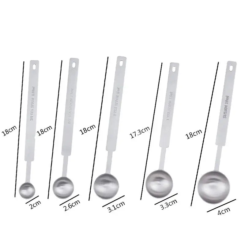 304 Stainless Steel Long Handle Measuring Spoons – 1 or 4 Pack Measuring Spoons Qst