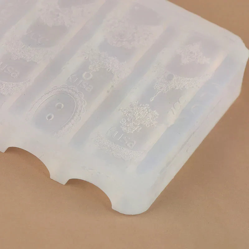 Silicone Lace Nail Mold – Embossed Stencil for DIY Manicure Nail Art Mold Qme