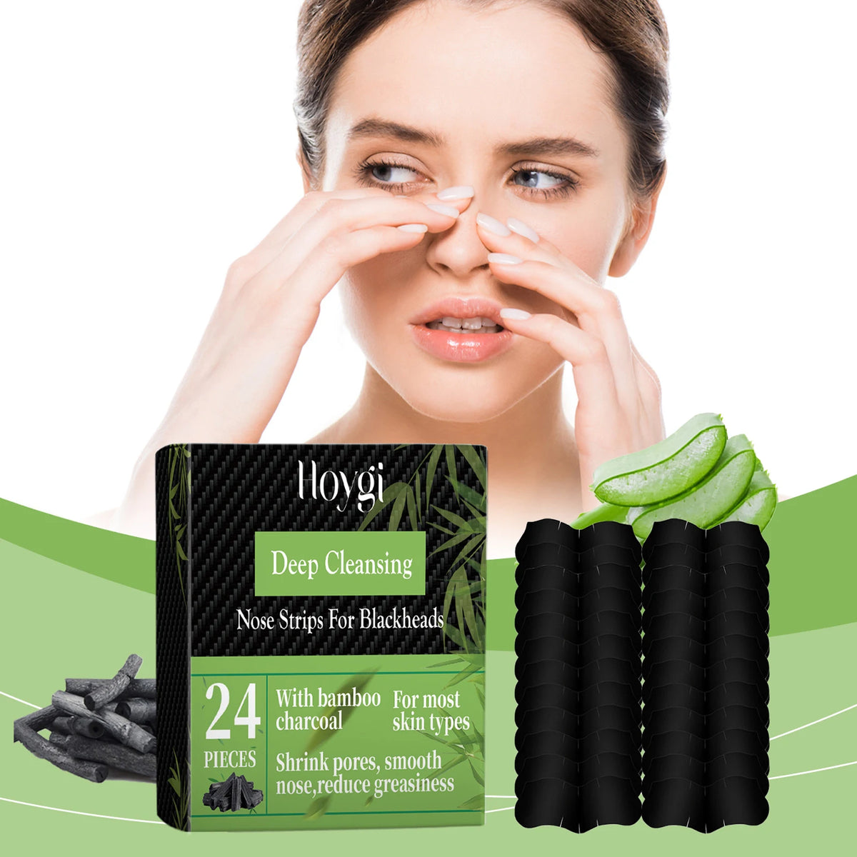 Bamboo Charcoal Blackhead Nose Patch – Deep Pore Cleanse Blackhead Nose Patch Qst