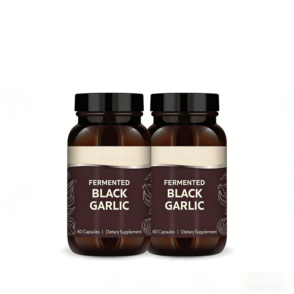 Fermented Black Garlic Supplement 60 Caps – S-Allyl-Cysteine Herbal Supplement Qst 120 Count(Pack of 2)