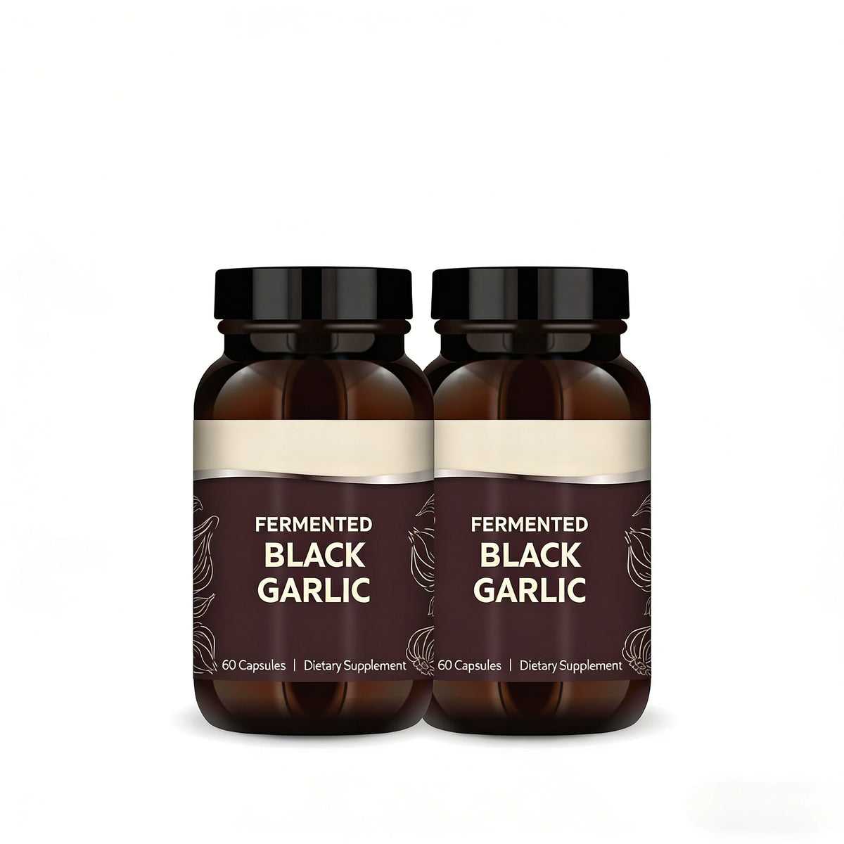 Fermented Black Garlic Supplement 60 Caps – S-Allyl-Cysteine Herbal Supplement Qst 120 Count(Pack of 2)