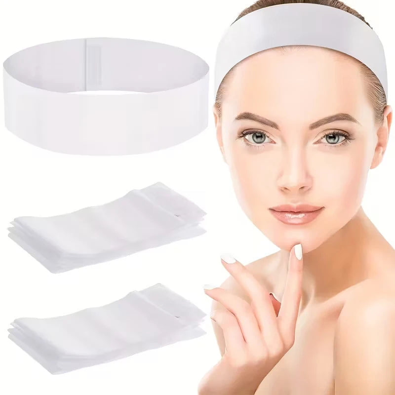 Disposable Spa Facial Headbands Elastic Adjustable 10/50/100 Pack Spa Facial Headband Qst