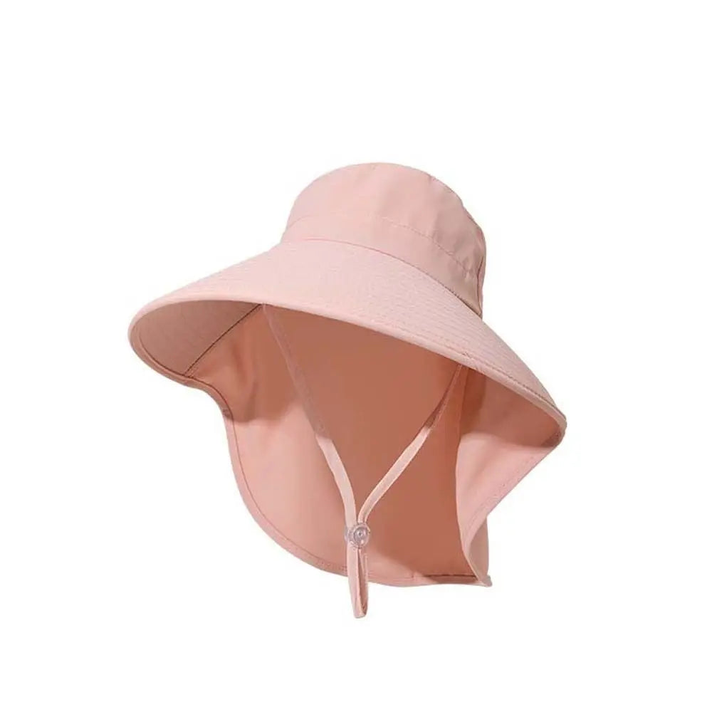 Women's Wide Brim Hiking Hat with Neck Cover | Quick Dry Wide Brim Sun Hat Qme Pink