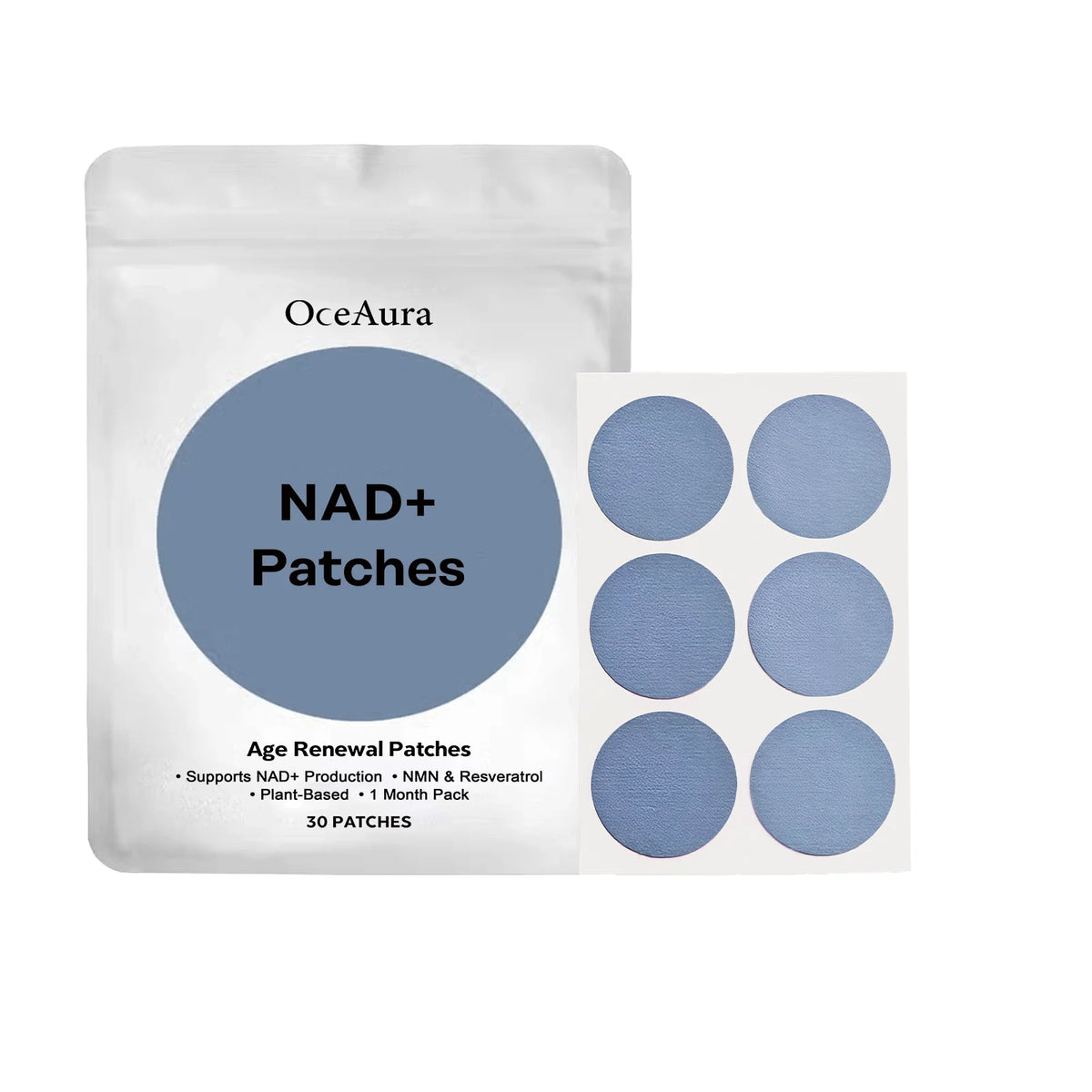 OceAura NAD+ Hydrating Skin Patches – Barrier Care, 30 Patches Skin Care Patch Qst 1 BAG