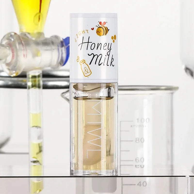 REAROYA White Peach Honey Lip Oil – Moisturizing Lip Gloss Lip Oil Gloss Qst Honey Milk