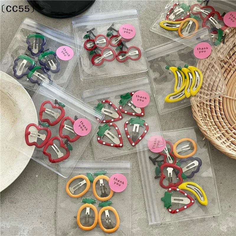 4/6Pcs Fruit BB Hair Clips for Girls – Cute Strawberry Hairpin Kids Hair Clips Qst