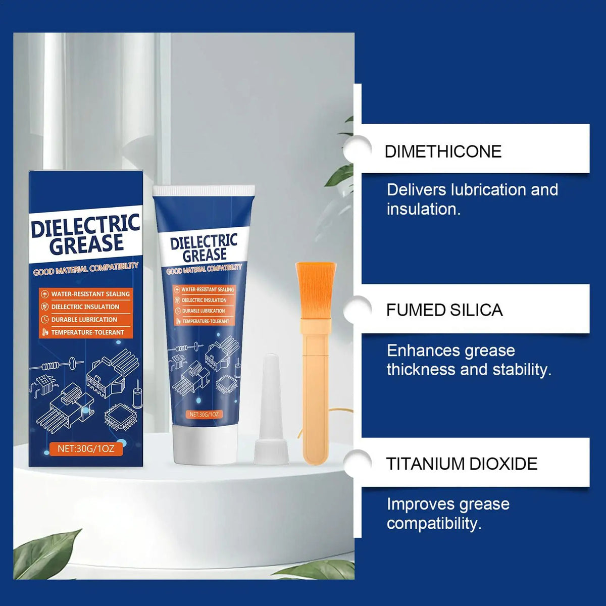 Dielectric Silicone Grease with Brush – Automotive Lubricant Automotive Lubricant Qme