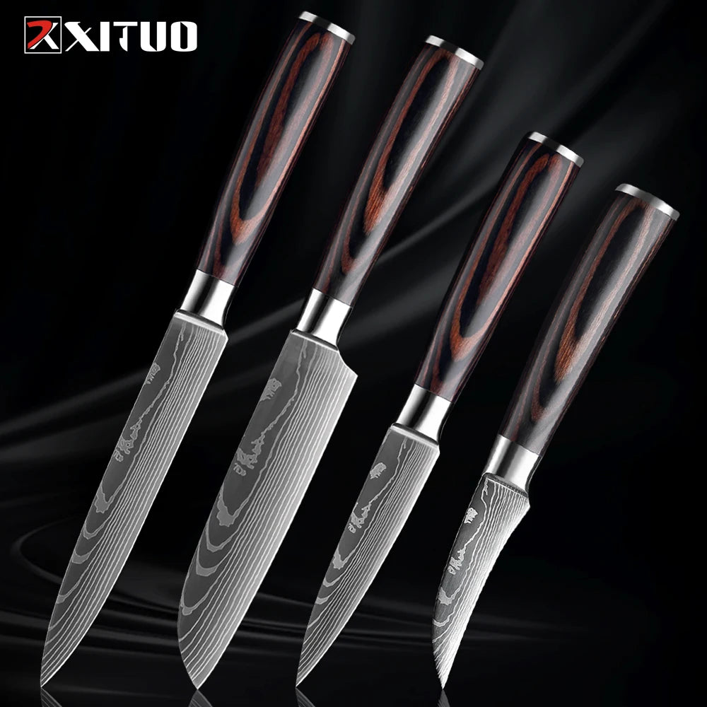 Xituo Damascus Curved Paring Knife – Fruit & Veggie Peeler Paring Knife Qst