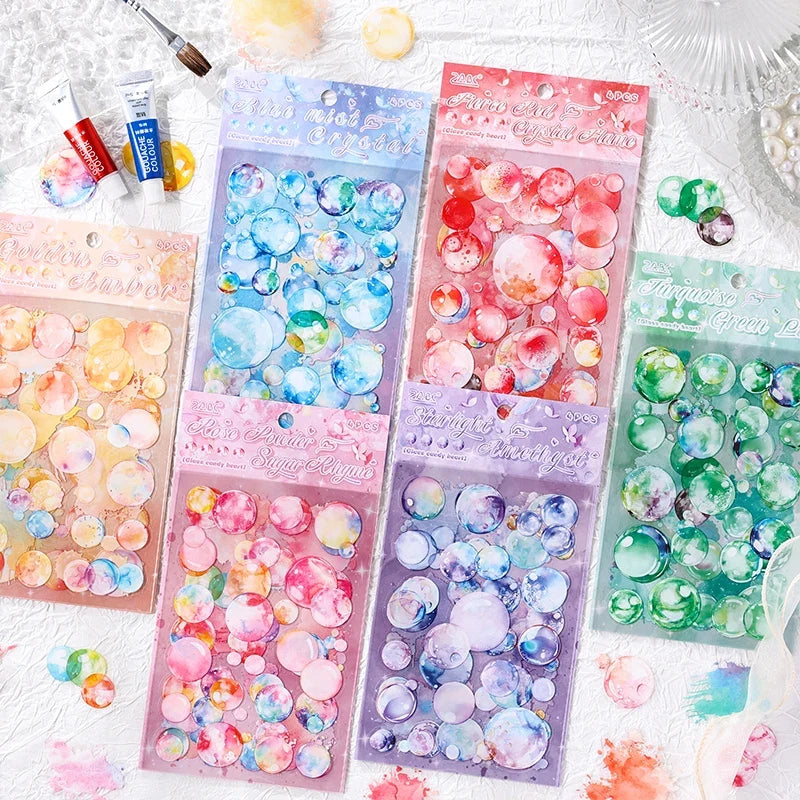 Kawaii Bubble Stickers – Scrapbooking & Junk Journal Supplies Decorative Craft Stickers Qme