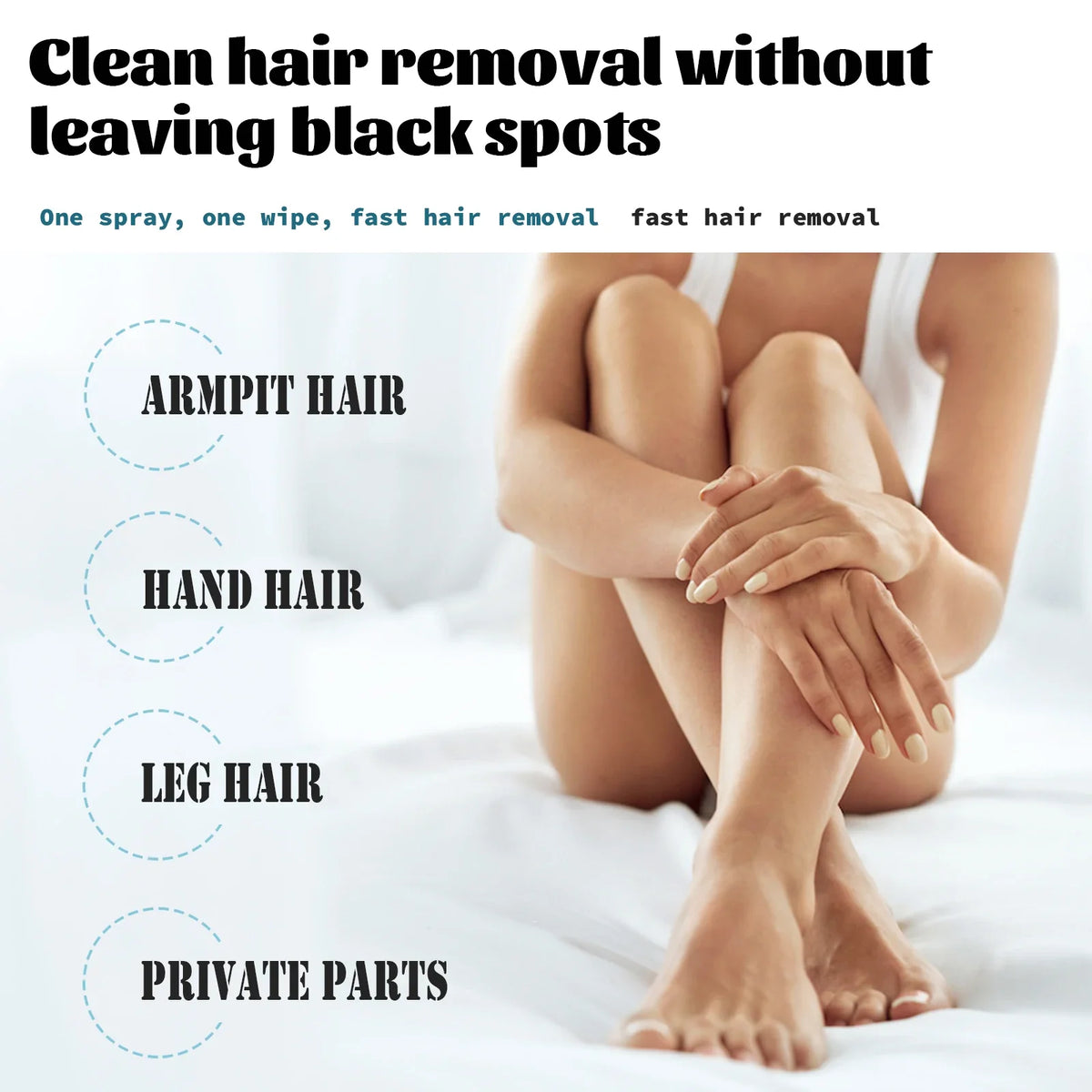 Natural Hair Removal Spray & Growth Inhibitor | Body Depilatory Spray Qme