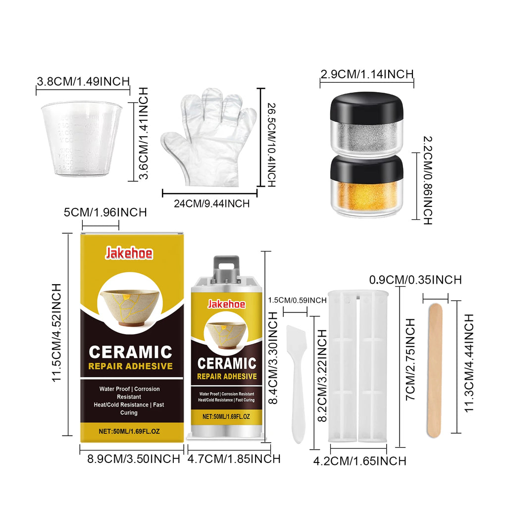 50ml Ceramic Repair Glue Kit – Waterproof, Fast Curing Ceramic Repair Adhesive Qst