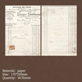 30 Sheets Vintage Bill Style DIY Scrapbooking Material Paper Decorative Craft Paper Qme C