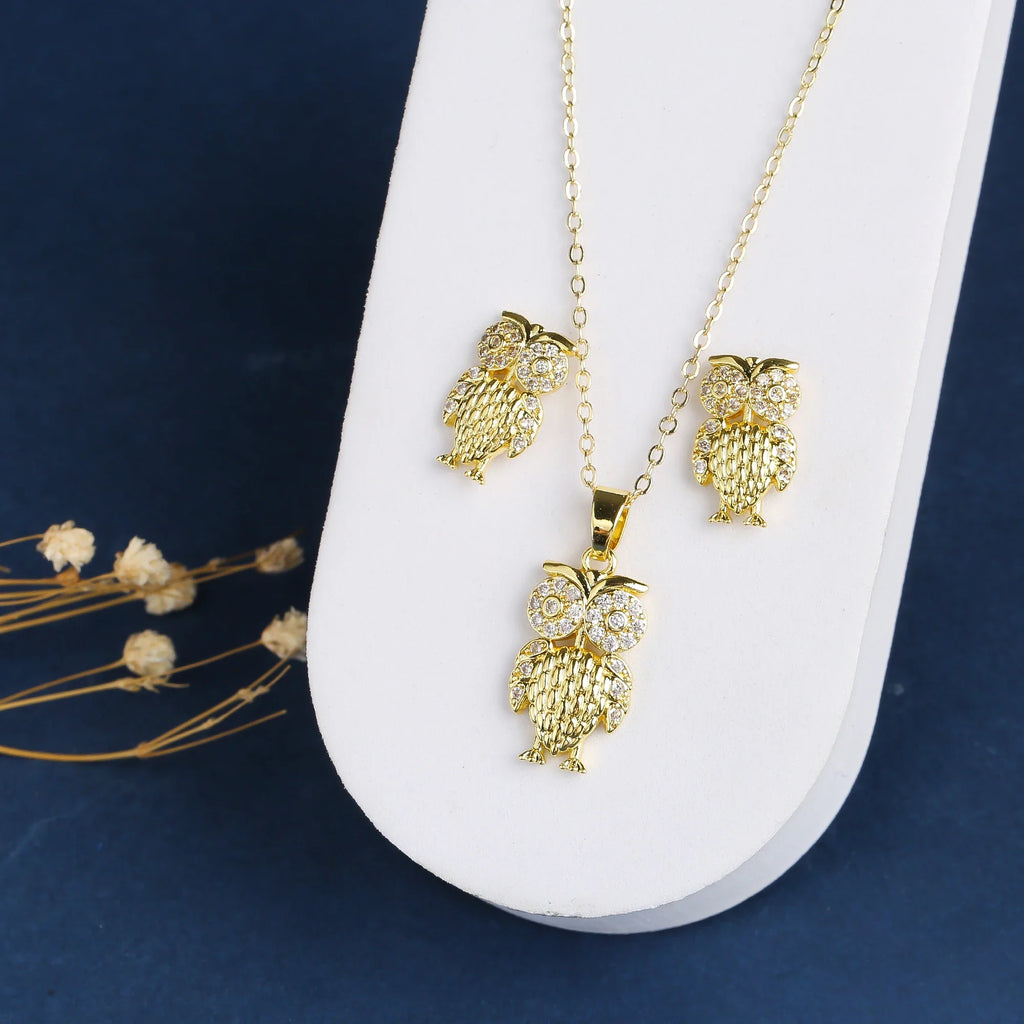 Dragonfly & Turtle Zirconia Necklace & Earrings Set | 5 Designs Jewelry Set Qme 5