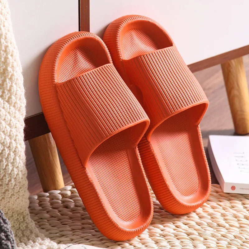Women's Thick Platform Cloud Slippers EVA Non-Slip Slides Platform Cloud Slippers Qme A-Orange 3.5cm 42-43 (fit 41-42)