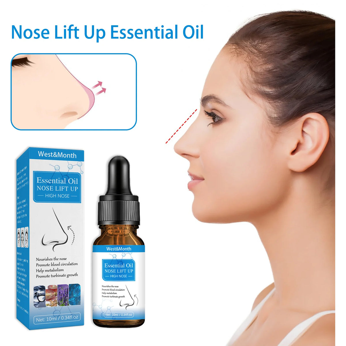 YOUNGCOME Nose Lifting Massage Essential Oil – 10ml Serum Facial Massage Oil Qst