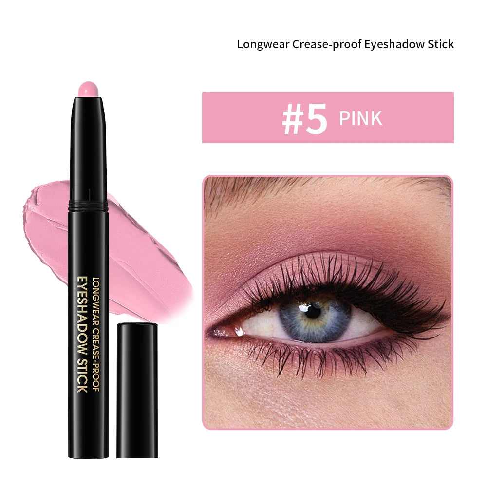 10-Color Longwear Eyeshadow Pencil – Shimmer, Matte & Glitter Eyeshadow Pencil Qst matte 05