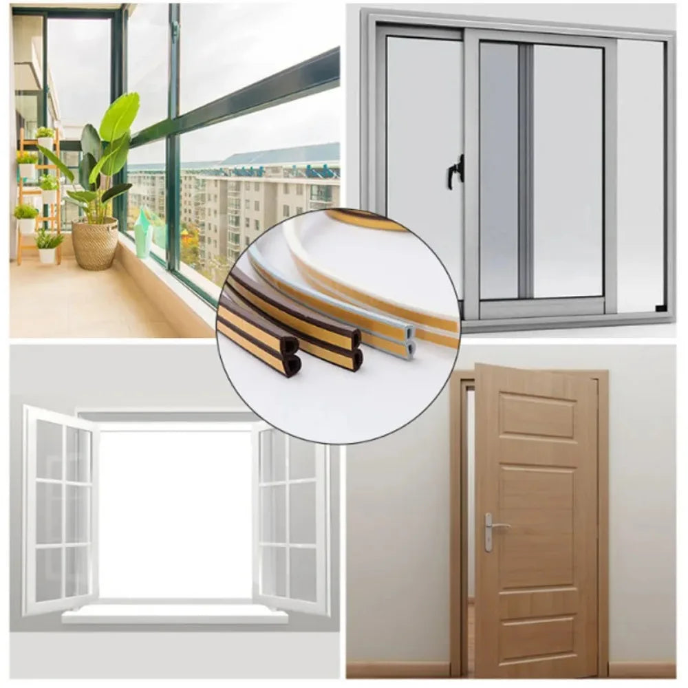D-Type Door & Window Sealing Strip – Acoustic Foam, 2m Door Weatherstrip Seal Qme