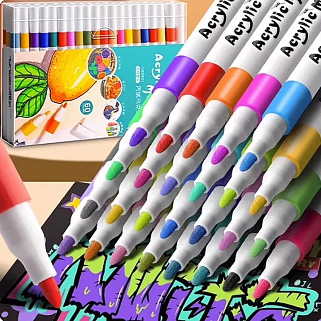Acrylic Paint Markers 12–80 Colors | Waterproof & Non-Toxic Acrylic Paint Markers Qme
