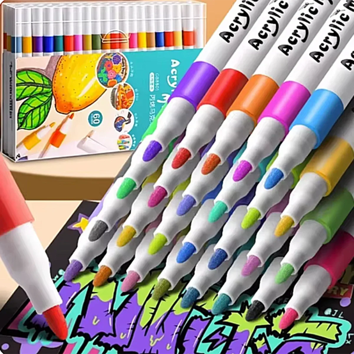Acrylic Paint Markers 12–80 Colors | Waterproof & Non-Toxic Acrylic Paint Markers Qme