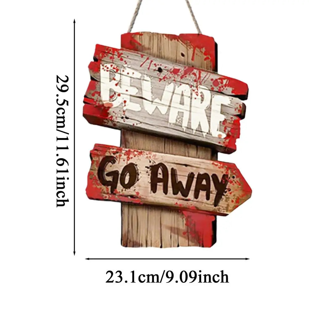 Halloween Outdoor Warning Sign – Spooky Wooden Yard Decor Halloween Yard Sign Qme C China Mainland