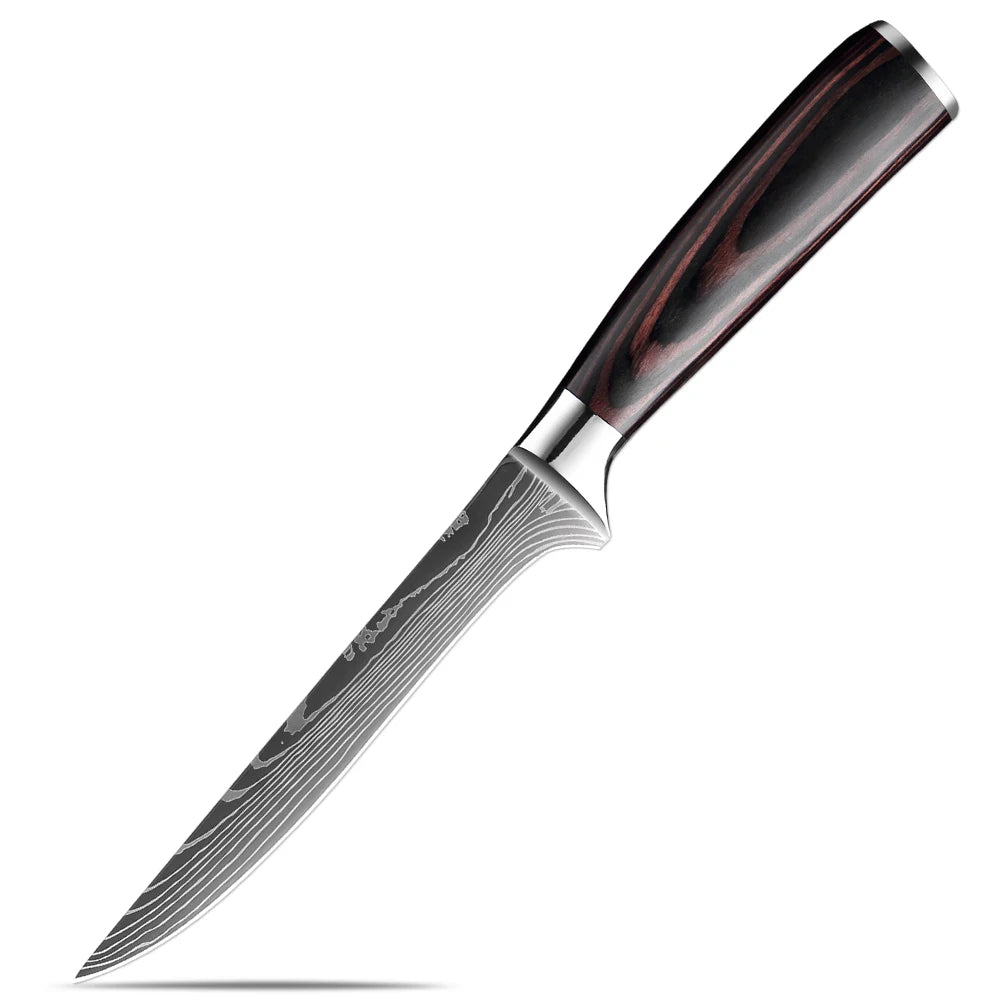 XITUO 5-Piece Chef Knife Set | Ultra Sharp Pakkawood Handle Kitchen Knife Set Qst Boning Knife