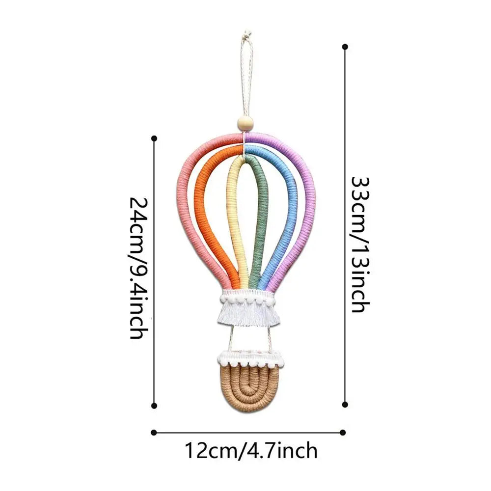 Boho Rainbow Hot Air Balloon Wall Hanging – Handmade Tassel Boho Wall Hanging Qme Type 2 China Mainland