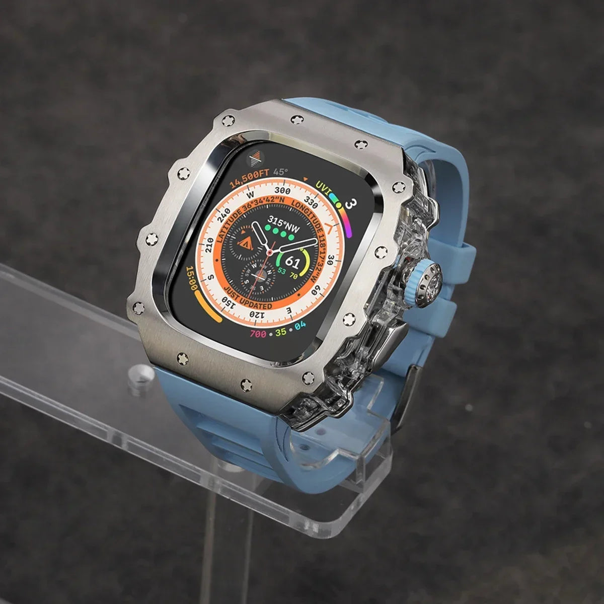 Stainless Steel Mod Kit for Apple Watch Ultra 2 & Series 9/8/7