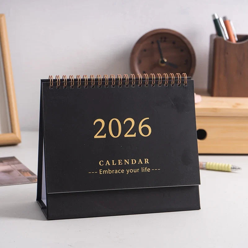 2026 Mini Desk Calendar – Creative Desktop Ornament & Planner Mini Desk Calendar Qme Black