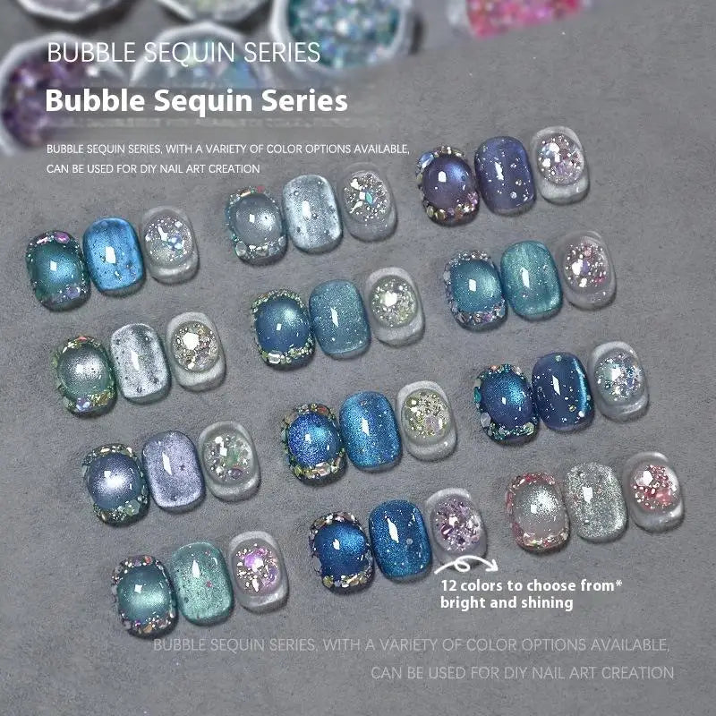 Hexagonal Glitter Sequin Nail Art Jar – Bubble & Mixed Glitter Nail Art Glitter Qst