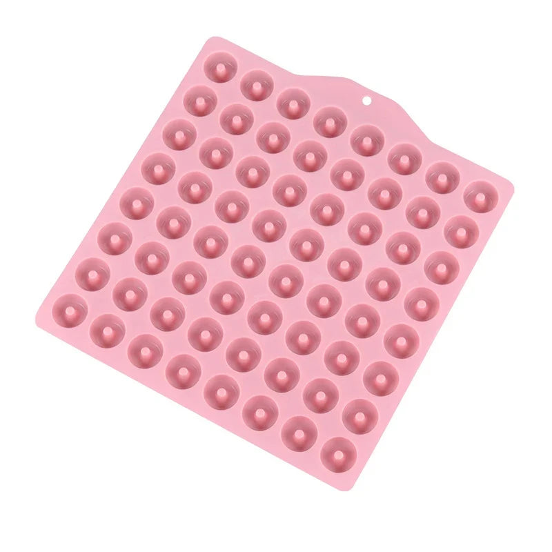 64-Cavity Mini Donut Silicone Mold – Chocolate, Candy & Jelly Silicone Candy Mold Qme
