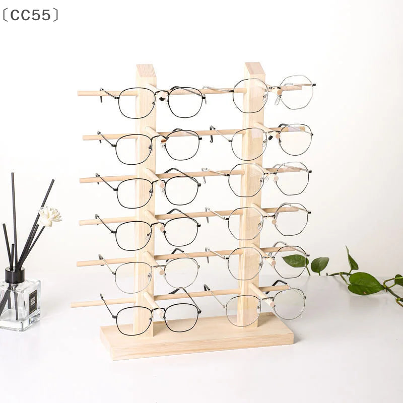 Wooden Sunglass Display Stand – Single Layer Eyeglass Rack Eyeglass Display Stand Qst