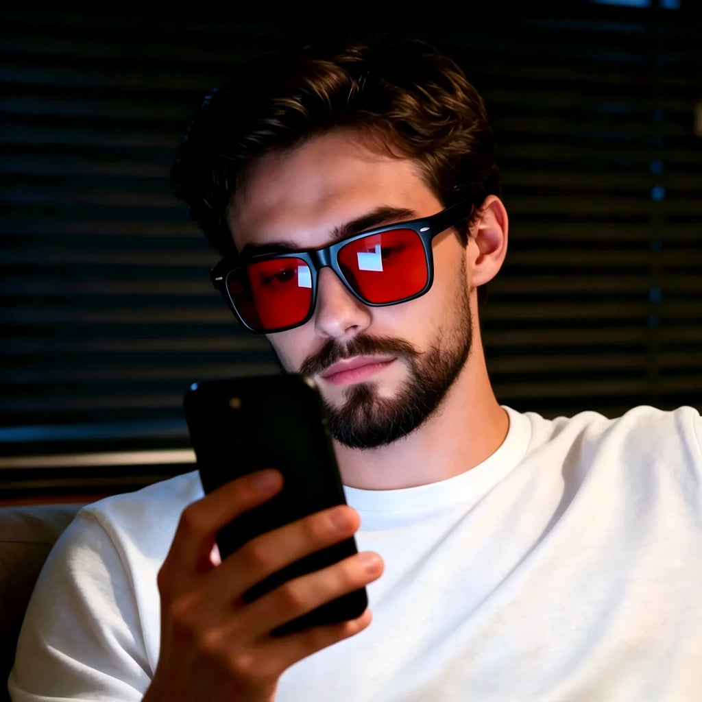 VOPHA S71 Blue Light Blocking Glasses – Red Lens Unisex Blue Light Glasses Qst