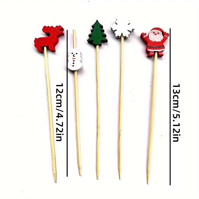 Christmas Toothpick Set 50pcs – Holiday Party Decorations Holiday Party Picks Qme