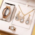 Ladies' Crystal Quartz Watch – Luxury Simple Women's Watch Women's Quartz Watch Qme White suit