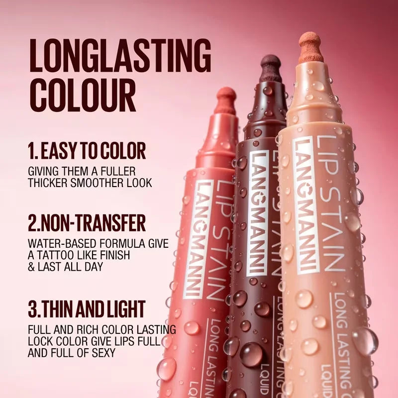 Qme Lip Stain Liner Pen – Waterproof Matte Tint, 6 Shades Lip Liner Pen Qme