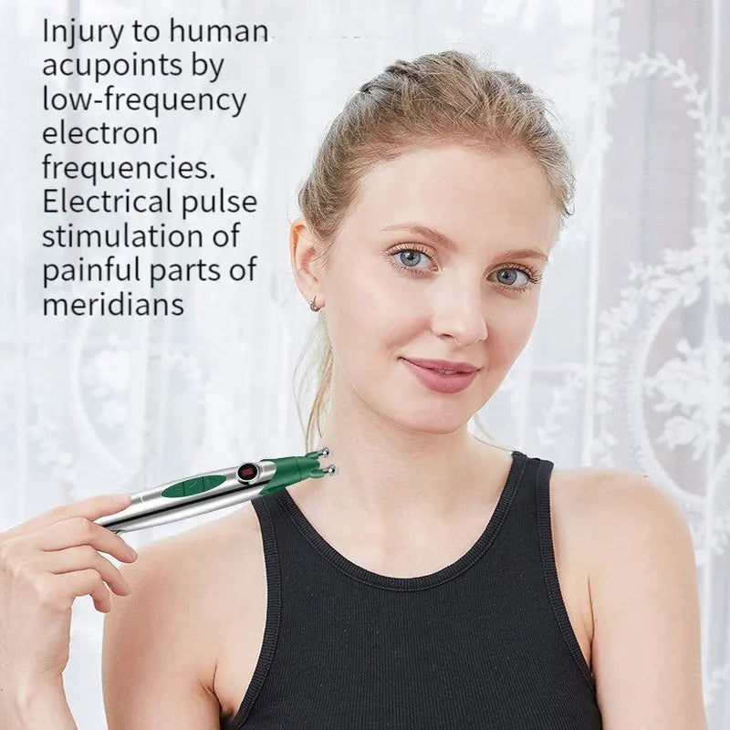 VamsLuna Electric Acupressure Massage Pen – 9 Intensity Levels Electric Massage Pen Qst