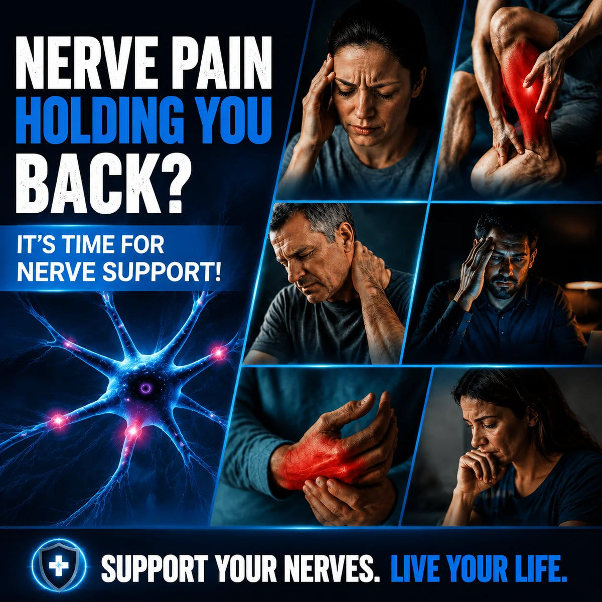 Nerve Renew Capsules – Taurine, Turmeric & B Complex Wellness Supplement Qst