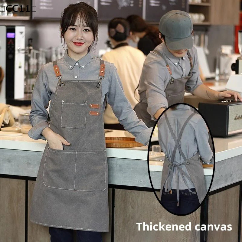 Canvas Kitchen Apron – Oil-Proof Unisex Cooking Apron Kitchen Cooking Apron Qme