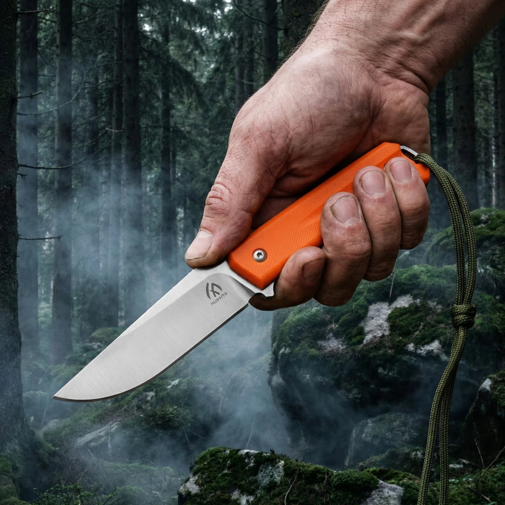 HUANGFU Full Tang Fixed Blade Knife with Sheath | Outdoor EDC Fixed Blade Knife Qst
