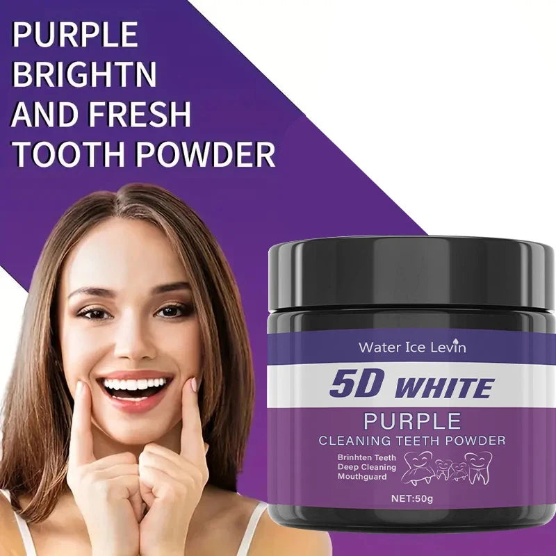 Purple Sulfate-Free Tooth Polishing Whitening Powder 50g Tooth Polishing Powder Qme