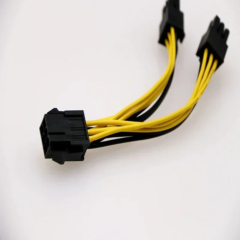 PCIe 8-Pin to Dual 6+2 Pin GPU Power Adapter Splitter Cable GPU Power Adapter Qme YELLOW 5pcs