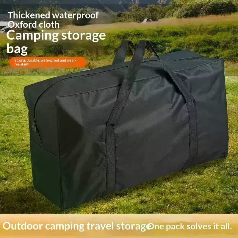 Extra Large Waterproof Moving & Storage Bag – 80x48x25cm Black Storage Tote Bag Qme