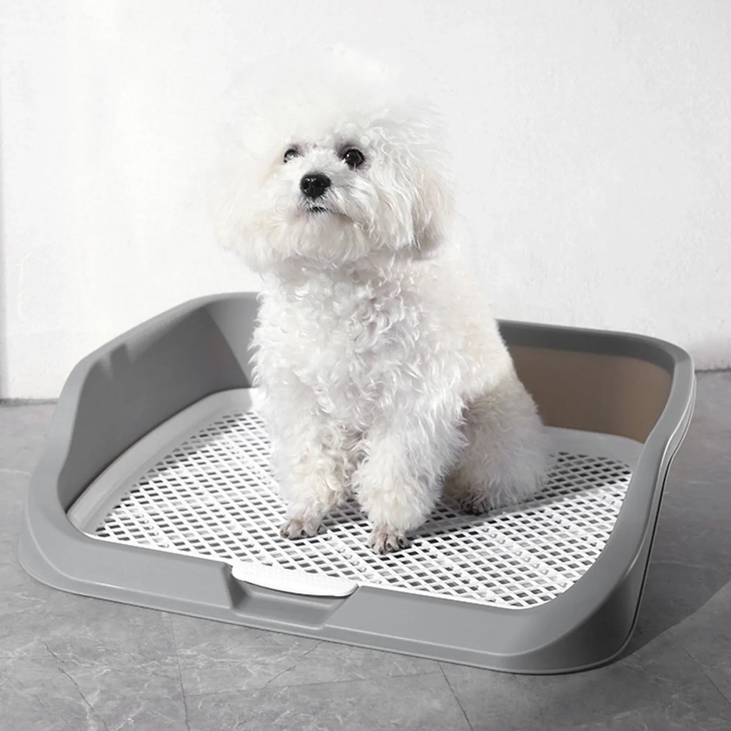 Portable Dog Potty Tray with Mesh Grid & Splash Wall Dog Potty Tray Qme