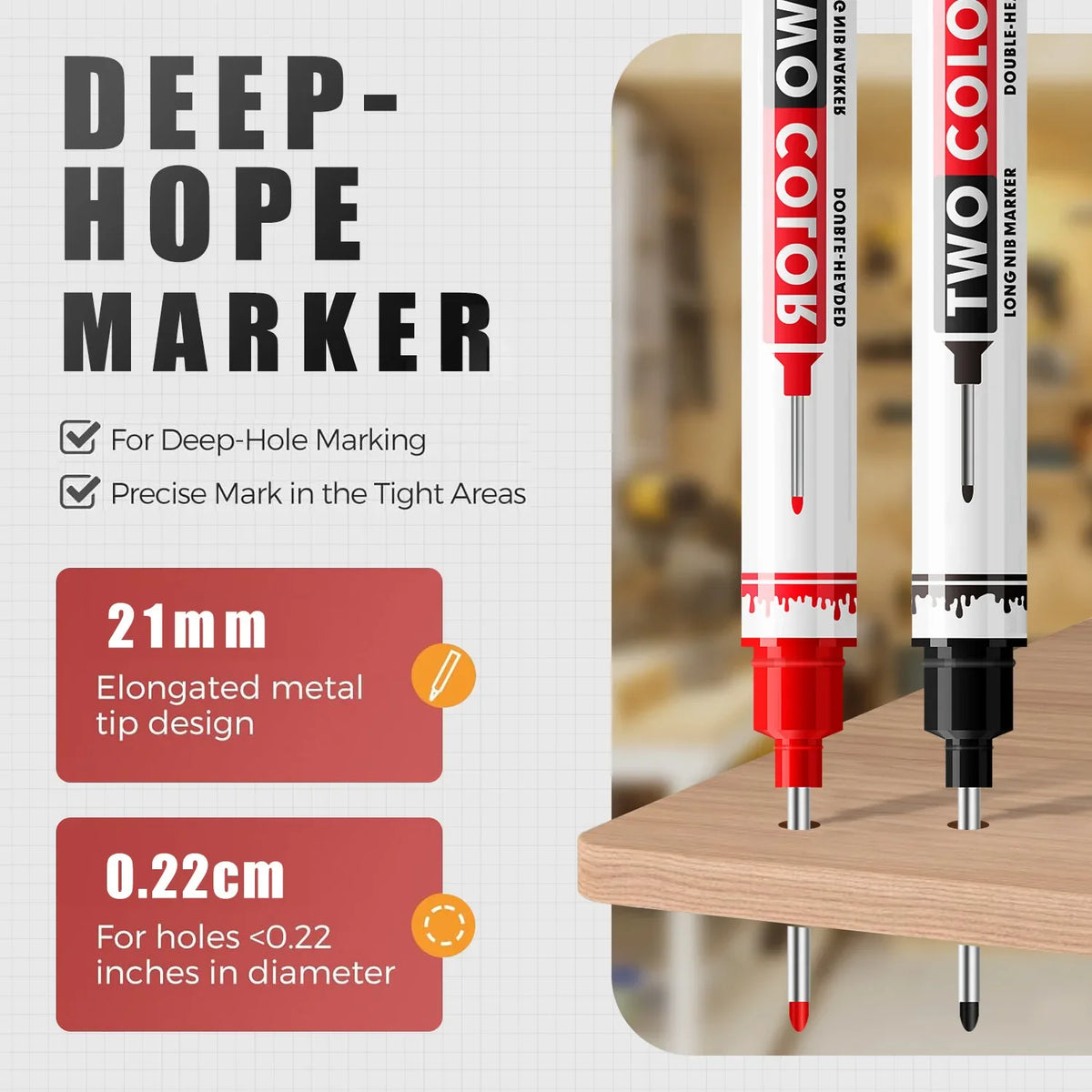 Double-Tip Deep Hole Art Markers – Long Nib, Waterproof Art Markers Qme