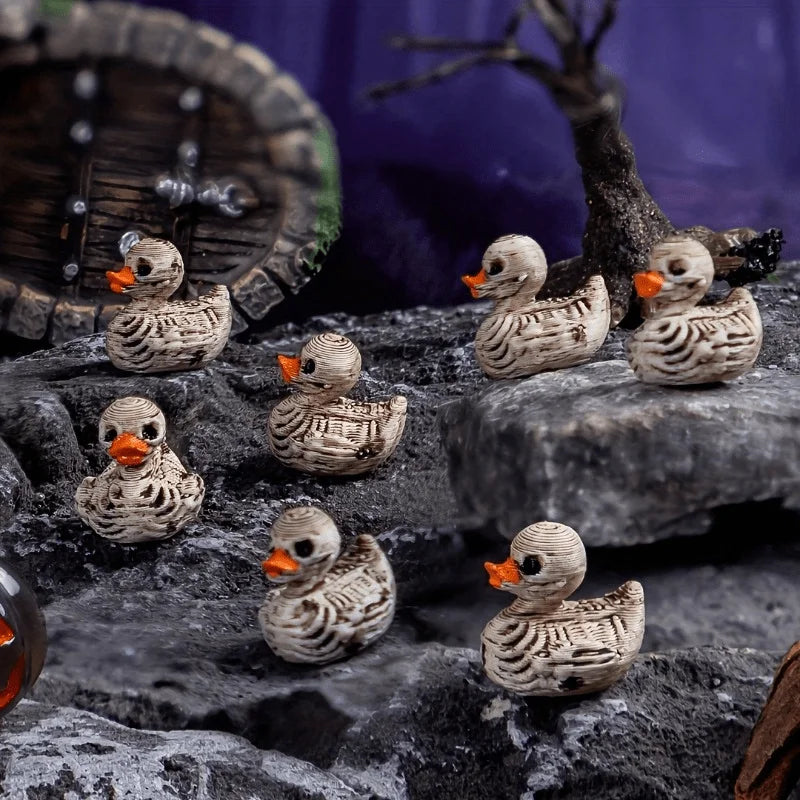 Gothic Skeleton Duck Resin Statue | Halloween Desktop Decor Resin Figurine Qme