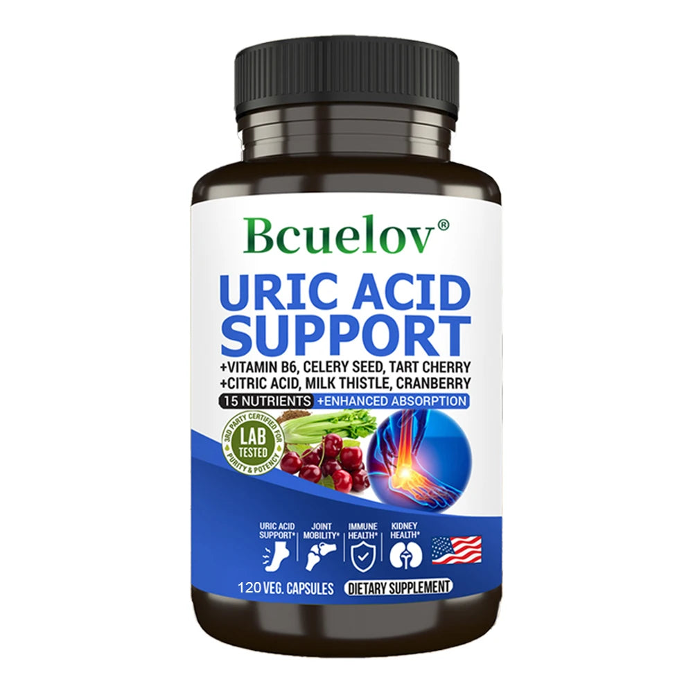 Uric Acid Support Capsules – Kidney & Joint Supplement Herbal Supplement Qst 120 count-1 bottle